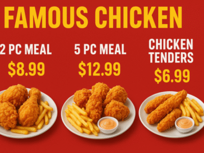 famous chicken menu