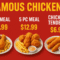 famous chicken menu