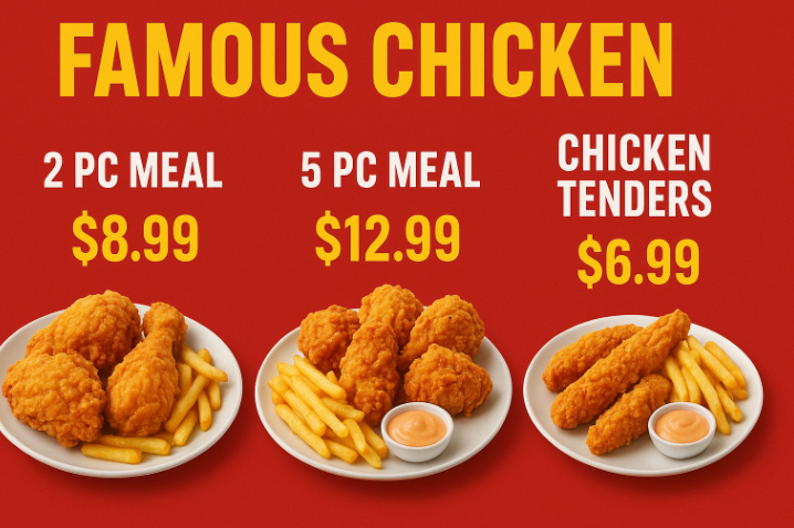 famous chicken menu
